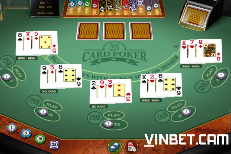 Cách đánh bài triple card poker